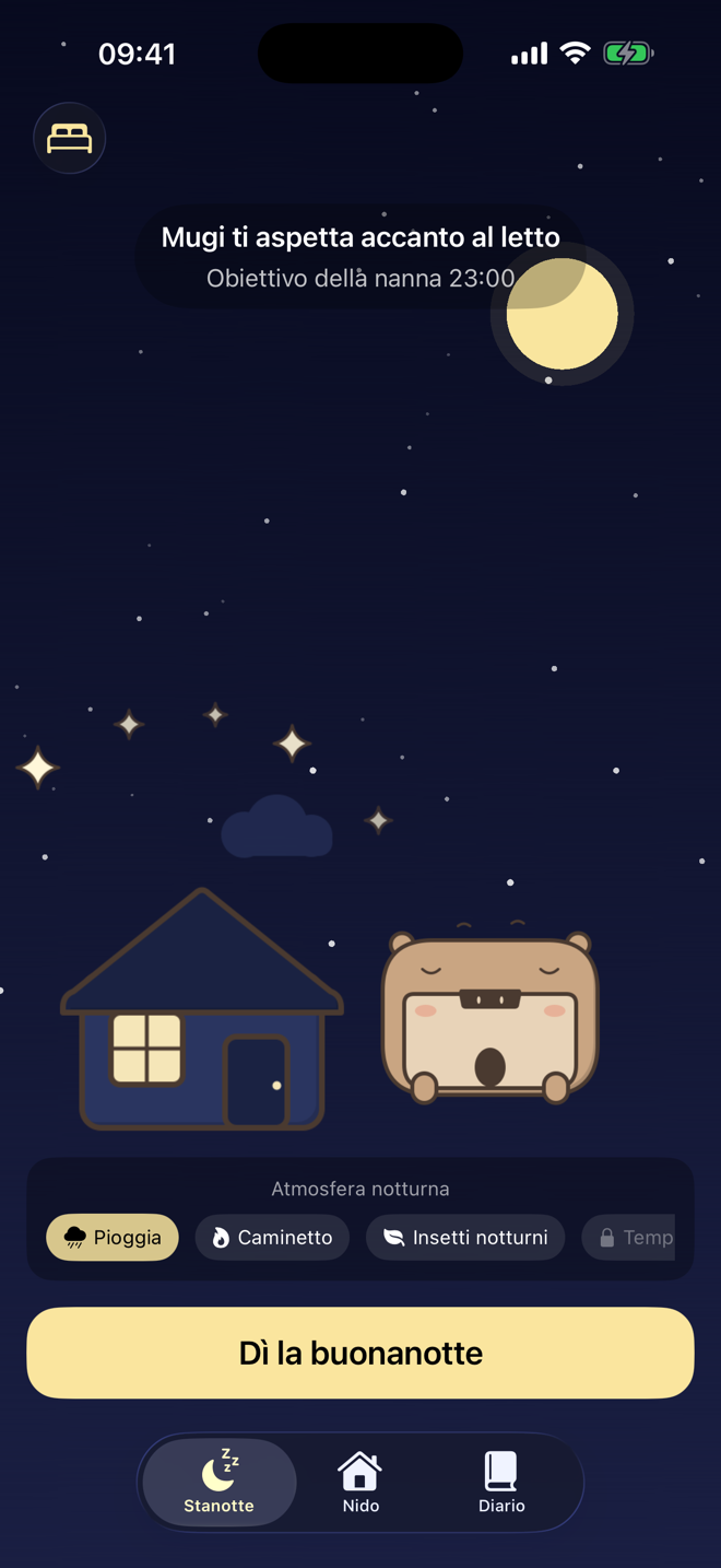 Stasera — Mugi aspetta accanto al letto