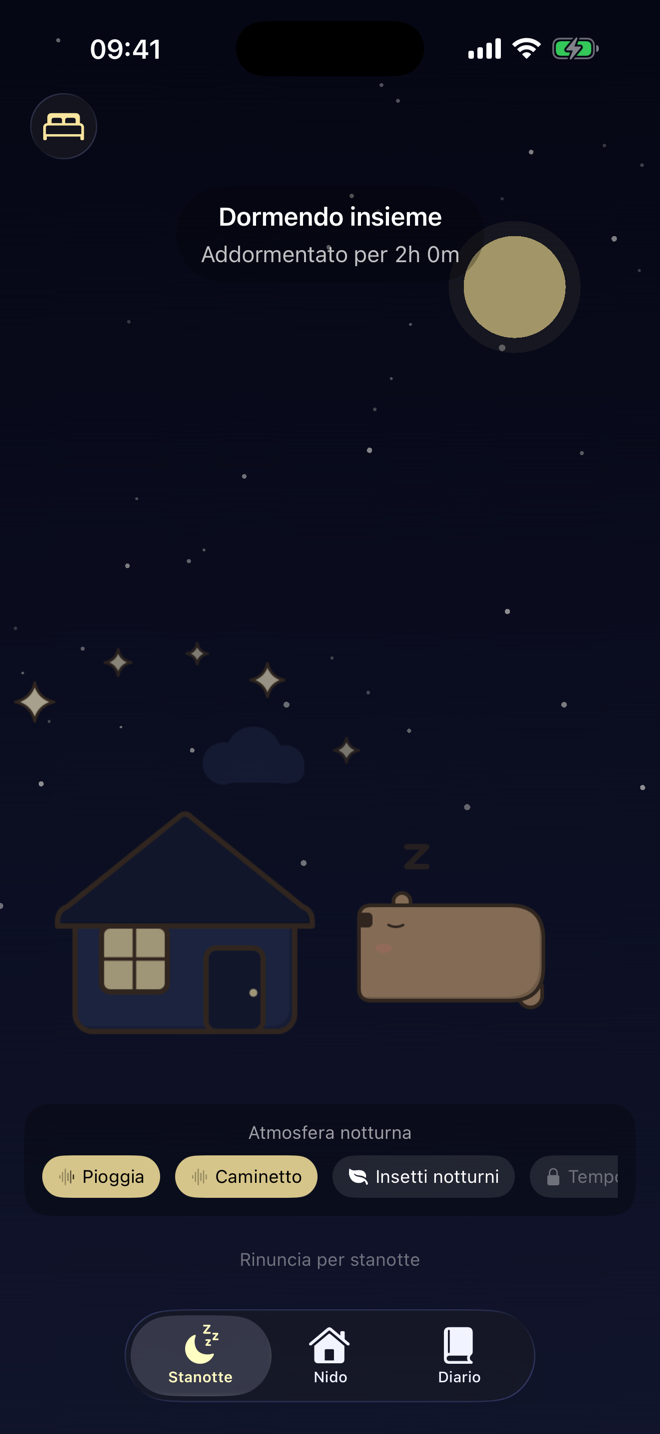 Dormire insieme con i suoni della notte